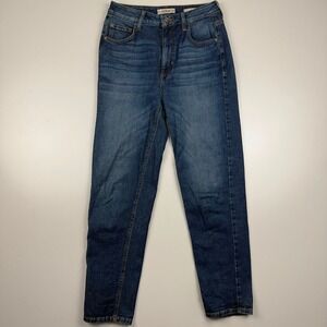 GUESS Mom Jeans Women's 27 Blue High Rise Tapered Stretch Denim Y2K